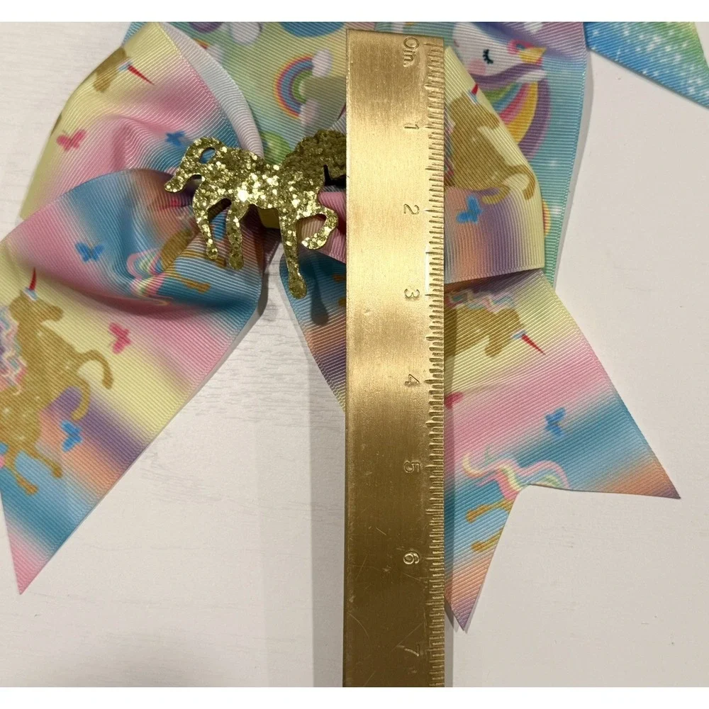KLASS Girls Hair Bows Lot Bundle Unicorn Heart Rainbow 6